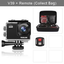 저무리 keelead v39 액션 카메라 4k 60fps 20mp 와이파이 웹캠 170d 2.03939 lcd eis 듀얼 마이크 방수 프로 헬멧 스포츠 캠 대 ek7000, 협력사, 번들3, v39 가방 리모컨