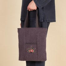 다오네우리옷 토트백형 꽃자수 누비가방(팥색) 절가방