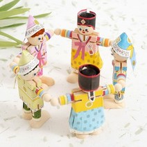한복 인형 만들기 키트 유치원 초등학교 스티커 색칠 놀이, 여자한복＋스티커