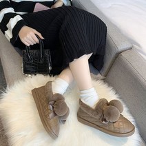 여자패딩신발 방한 털장화 신발 여자 겨울 털부츠Pu 가죽 두꺼운 플러시 스노우 부츠 여성 겨울 2023 슬립