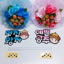 스마일컴퍼니 엘리 츄파춥스 부케+피켓 혼합 2개 1set, 혼합 피켓 엘리츄파부케2개 1set (핑크1/블루1)