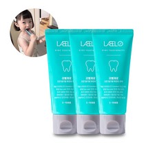라벨제로 유기농 저불소 어린이치약 60g 3개 안전한 유해성분 무첨가 딸기향