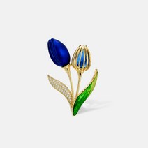 여성 매너 브로치 정장 빈티지 엘레강스 에나멜 튤립 원피스 브로치 코사지 브로찌 쥬얼리 주얼리 스웨터 정장 옷핀 오픈방지 고급 일상 데일리 러블리 송년회선물