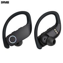 DFMEI 사나그 세나 블루투스 이어폰 리얼 무선 노이즈 캔슬링 방수 세미 인이어 스포츠 이어폰, 블랙