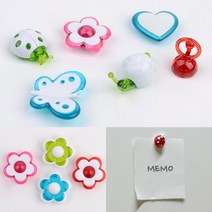 4P 캐릭터 자석 꽃 4P 메모자석 명함자석, 무당벌레 4P
