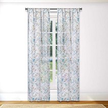 Vera Neumann - Idella Multi-Color Floral Linen Textured Pole Top Window Curtains for Living Room Be, 1