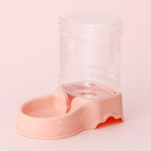 애완 동물 자동 피더 고양이 마시는 그릇 고양이 그릇 대용량 개 그릇 3.8l 결합 곡물 저장 버킷 애완 동물 용품, 분홍색