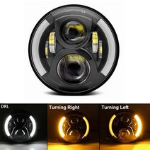 오토바이헤드라이트 7인치 led 헤드 라이트 오토바이 150W LED DRL 천사 눈 할리 혼다 야마하 지프 Lada Ni, 03 1PC headlight