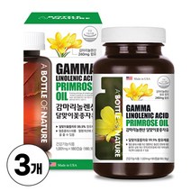 감마리놀렌산 달맞이꽃종자유 감마리놀레산 240mg 함유 월경전 변화개선 도움 식약처인증 건강기능식품, 3개, 180캡슐