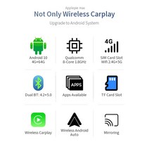스마트 올인원 차량네비게이션애플 파이 맥스 카 AI 박스 안드로이드 10 무선 카플레이 4G LTE SIM 매직, 06 for Toyota 2018-2021