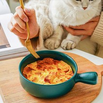 손잡이 크림브륄레그릇 그라탕 오븐용기, 그레이