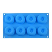 실리콘 도넛 몰드 초콜릿 비 스틱 베이킹 패스트리 빵 케이크 DIY 트레이 디저트 만들기 도구, 8 Hole-Blue