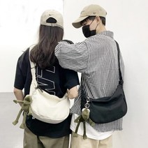 반달 모양 크로스백 슬링 캔버스 캐주얼 파우치 가방