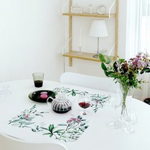 일회용 종이 식탁매트 10P세트 리프플라워 엘라다이닝.엘라다이닝