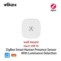 후방감지 ZigBee Wifi MmWave 휴먼 프레센스 모션 센서 광도/거리 감지 5/110/220V Tuya 스마트 라이프 홈 오토메이션, 03 Wall Mount ZigBee
