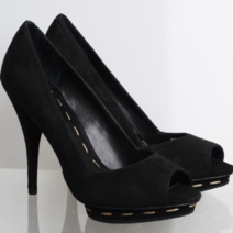 [비씨비지 블랙 스웨이드 토오픈 하이힐 245mm] BCBG DORIEL BLACK HIGH HEEL/비씨비지 구두/13CM킬힐/오픈토힐/플랫폼힐/가보시힐/스틸레토힐/스웨이드구두