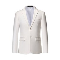 남성용 세련된 컬러풀 슬림핏 캐주얼 블레이저 재킷 그린 퍼플 블랙 옐로우 웨딩 무도회 정장 코트, Asia 6XL 93 to 98kg, Ivory white