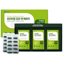 타이거아울렛 프리미엄 징코 메모리 90캡슐 x 1박스 3개월분 은행잎 추출물 뇌 기억력 혈액순환 혈행건강 개선제 영양제, 단품, 단품