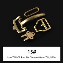 WUTA 솔리드 황동 기병 버클 벨트 버클 연결 수동 DIY 가죽 공예 하드웨어 액세서리 리폼 수선, 015, 1개