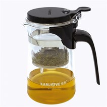 KAMJOVE 간편한 휴대용 여행용 중국차 유리티포트 표일배, 표일배500ml