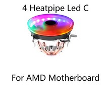 수냉쿨러 컴퓨터쿨러 cpu쿨러 3Pin 4 히트 파이프 2 PC 냉각 팬 LGA/775/115X/1366/AM4/AM3/AM2 +/AM2/2011, 03 4 heatpipe led C_02 4PIN