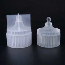캐릭터 선물 비누 실리콘 방향제 석고 몰드 틀 금형 보관 상자 라운드 스트라이프 캔들 항아리 상자 디자인 에폭시 클레이, 1 세트