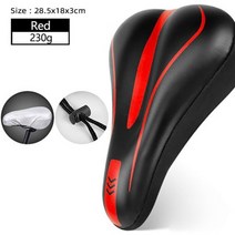푹신한자전거안장쿠션커브 실외 실내용자전거 안장Xunting MTB 자전거 안장 커버 쿠션 도로 편안한 통기성, 09 jhmhtgj-red