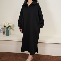 빅걸스토리 빅사이즈 카라 기모 오버핏 원피스