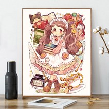 보석십자수 DIY 새로운 예쁜 소녀 잉크 커피잔 단추 선물 자가격리 취미, 풀 다이아몬드70X90CM 지퍼백 나인 다이아몬드