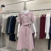 케이엘 KL 중앙로 숄더카라 베이비핑크 플레어원피스