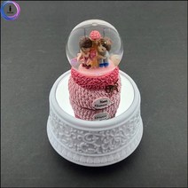 DSL796521LED 미니 스노볼 회전 오르골(뮤직박스)-꽃과 소년 소녀