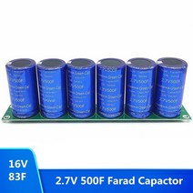 슈퍼캐패시터 6pcs1set 2.7v 500f 패러 드 16v 83f 보호 보드가있는 자동차 패러 드 모듈, 없음