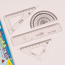 쥬크박스 1000각도기삼각자세트(4p)(12개묶음판매) 자세트