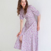 에임 에임더라벨 에임더라벨 NEW 플라워프린트 퍼프소매 원피스 여름 리조트룩 나들이 베이지 (5731864)