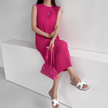 [더이리스]민소매 플리츠 롱원피스 - ops