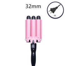 물결 고데기 펌 헤어기기 2022252832mm 컬링 아이언 3 배럴 헤어 컬러 대형 웨이브 고속 가열 스타일링 도구 살롱 가정용, 우리-5