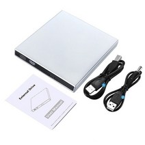 외장cd롬 디비디플레이어 리더기 외부 광학 드라이브 USB 20 DVD 콤보 ROM 플레이어 CDRW 버너 라이터 플러, 02 Sliver