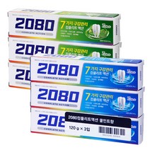 2080 컴플리트액션 치약 120g*3입 X 2개, 쿨민트+허브민트
