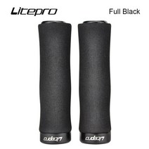 자전거 핸들바 사이클 핸들 그립 Litepro 접이식 초경량 단면 잠금 스폰지 커버 mtb 산악 74g 잠금식 부품, 풀 블랙