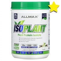 ALLMAX ISOPLANT 플랜트 프로틴 단백질 Protein 아이솔레이트 Isolate 바닐라 1.32lbs 600 g, 598.74 g 강철체력