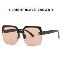 패션선글라스 레옹 마이콜 오벌 빈티지 힙합 캣아이 선글라스 패션 사각 하프 프레임 스타일 안경 점진적 변화 바다 조각 큰