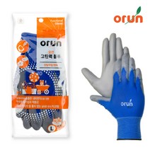 오런 작업용 PU 코팅장갑 고탄력블루, 고탄력블루(L), 1개