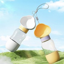 믹스MICS 반려동물 휴대용 물병 사료통 간식통 2in1 2단 3단 아웃도어 산책 용품 강아지 고양이 애견 애묘, S(350ml), 화이트