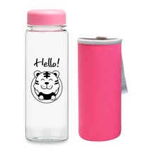 아이스 PET 호랑이보틀500ml+핸디칼라파우치세트 기념품 답례품 어린이날개업집들이선물, 핑크세트