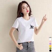 [오늘발송] 스타일아유 여성 NY 반팔 티셔츠 노마진 정품원단 자체생산[AYG6TS394A]