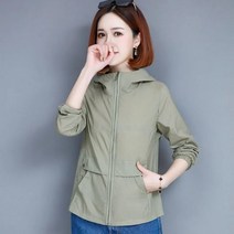 여성 경량 바람막이 여성 자켓 2022 가 긴 소매 얇은 코트 후드 카디건 브레이커 Famale 캐주얼 루즈 겉옷