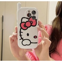 (아이폰14시리즈입고)레트로 안테나폰 심플 헬로 고양이 아이폰 케이스