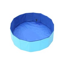 강아지수영장 접이식 개 수영장 애완 동물 욕조 휴대용 수영 목욕 연못 어린이 대형견용, Blue+M 50X8cm