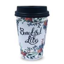 투고팩 플라워 에어 컵홀더 100p + 종이컵 390ml (13온스) 100p + 타공뚜껑 100p, 1세트