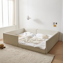 슬립스토아 호텔 발리 LED 패밀리 침대+7존독립 세트 SS+SS/SS+Q/Q+Q, C타입-범퍼형, 오트밀화이트